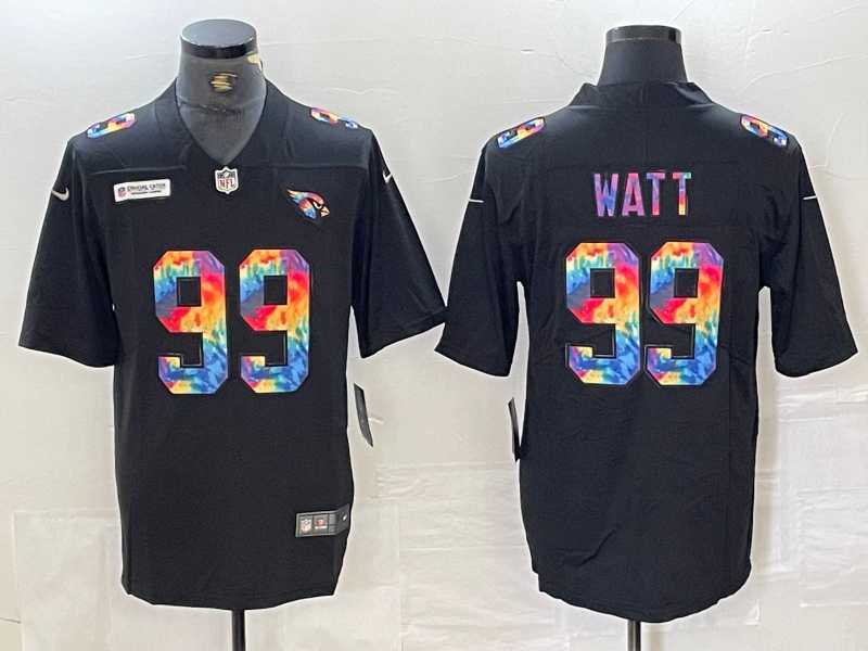 Mens Arizona Cardinals #99 JJ Watt Black Multi Color Black 2020 Crucial Catch Vapor Untouchable Nike Limited Jersey Dzhi->->NFL Jersey